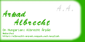 arpad albrecht business card