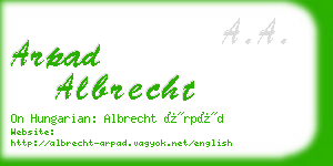 arpad albrecht business card